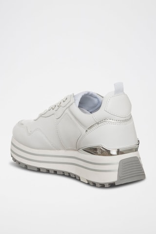 Sneakers plateformes  en cuir - Blanc