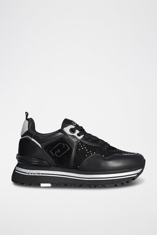 Sneakers plateformes  en cuir - Noir