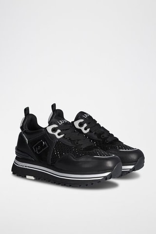 Sneakers plateformes  en cuir - Noir