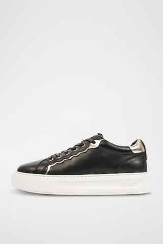 Sneakers en cuir de taureau Kylie - Noir