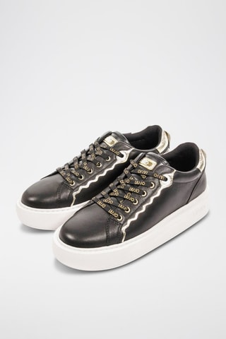 Sneakers en cuir de taureau Kylie - Noir