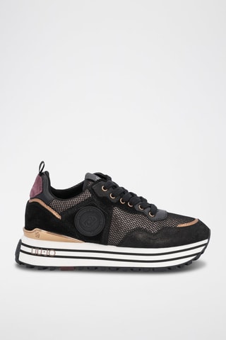 Sneakers plateformes en nubuck Maxi Wonder - Noir