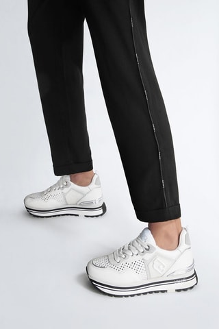Sneakers plateformes  en cuir - Blanc