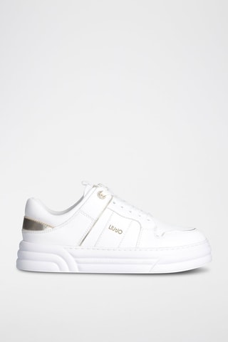 Sneakers plateformes - Blanc et doré