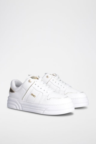 Sneakers plateformes - Blanc et doré