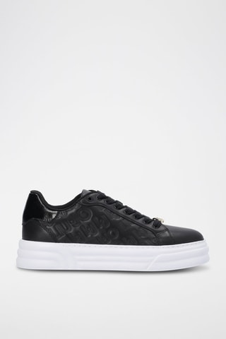 Sneakers plateformes en cuir - Noir