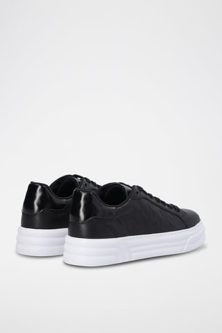 Sneakers plateformes en cuir - Noir