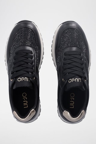 Sneakers plateformes en cuir - Noir