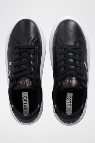 Sneakers plateformes en cuir - Noir