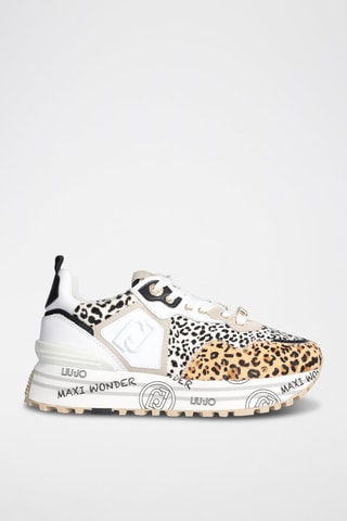 Sneakers plateformes - Blanc et orange