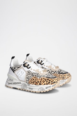 Sneakers plateformes - Blanc et orange
