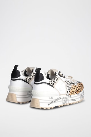 Sneakers plateformes - Blanc et orange