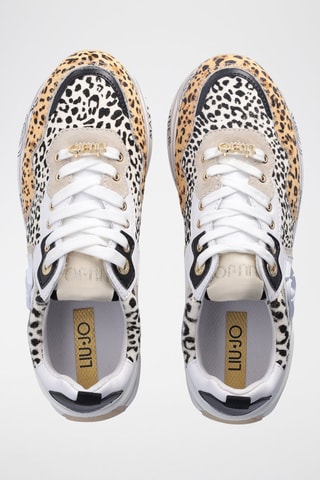 Sneakers plateformes - Blanc et orange