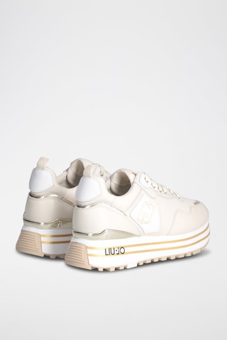 Sneakers plateformes - Crème et orange