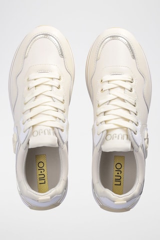 Sneakers plateformes - Crème et orange