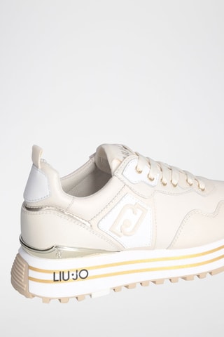Sneakers plateformes - Crème et orange