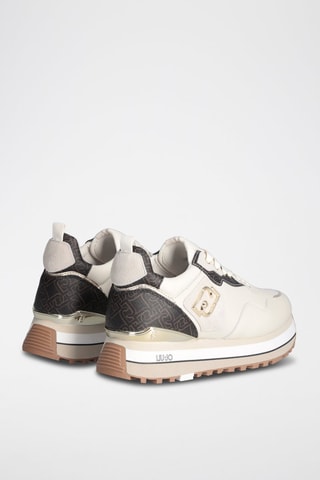 Sneakers plateformes - Crème et noir