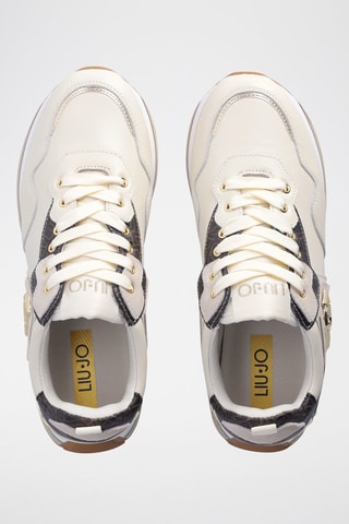 Sneakers plateformes - Crème et noir