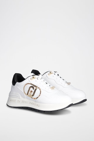 Sneakers plateformes - Blanc et doré