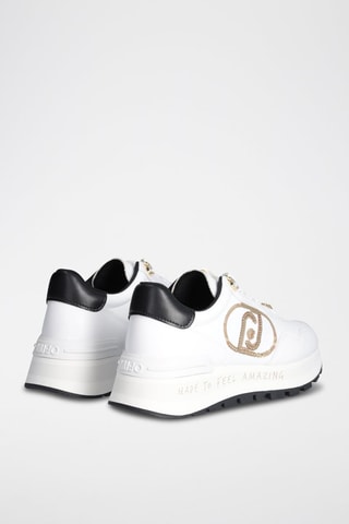 Sneakers plateformes - Blanc et doré