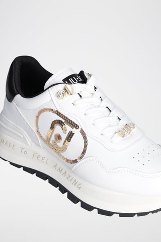 Sneakers plateformes - Blanc et doré