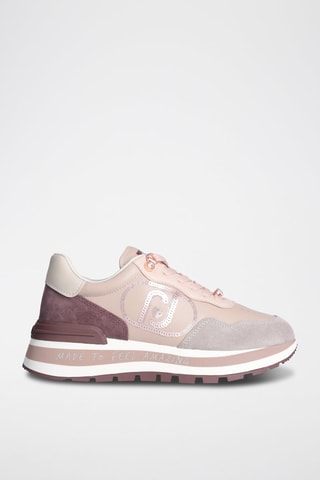 Sneakers plateformes - Beige et rose