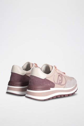 Sneakers plateformes - Beige et rose