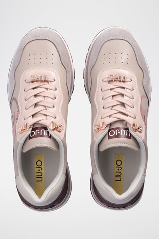 Sneakers plateformes - Beige et rose