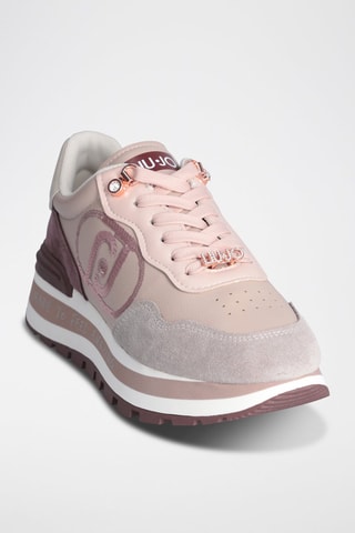 Sneakers plateformes - Beige et rose