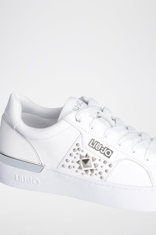 Sneakers plateformes en cuir de taureau Silvia - Blanc