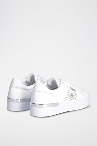 Sneakers plateformes en cuir de taureau Silvia - Blanc
