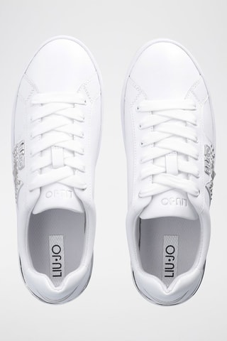 Sneakers plateformes en cuir de taureau Silvia - Blanc