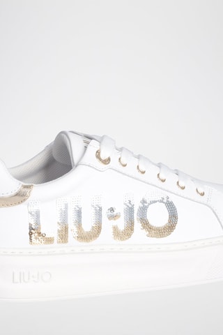 Sneakers plateformes en cuir de taureau Kylie - Blanc