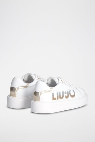 Sneakers plateformes en cuir de taureau Kylie - Blanc