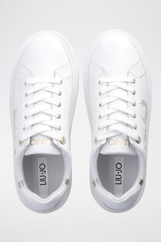 Sneakers plateformes en cuir de taureau Kylie - Blanc