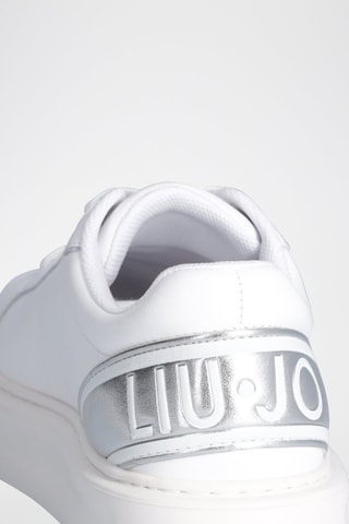 Sneakers plateformes en cuir de taureau Kylie - Blanc