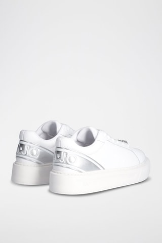 Sneakers plateformes en cuir de taureau Kylie - Blanc