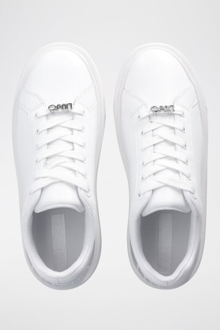 Sneakers plateformes en cuir de taureau Kylie - Blanc