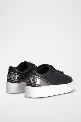 Sneakers plateformes en cuir de taureau Kylie - Noir