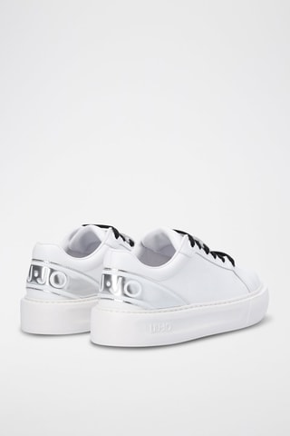 Sneakers plateformes en cuir de taureau Kylie - Blanc
