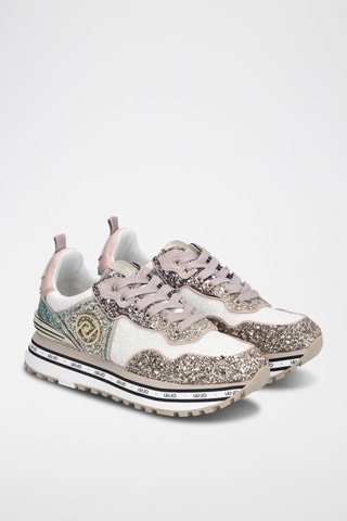 Sneakers en cuir de taureau Maxi Wonder - Doré et blanc