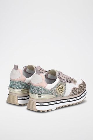 Sneakers en cuir de taureau Maxi Wonder - Doré et blanc
