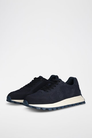 Baskets en nubuck Running - Bleu marine