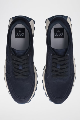 Baskets en nubuck Running - Bleu marine