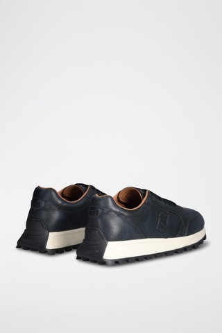 Baskets en cuir Running - Bleu marine