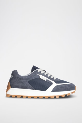 Baskets en cuir Running - Bleu marine