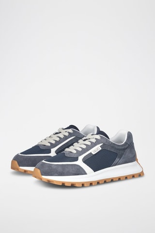 Baskets en cuir Running - Bleu marine