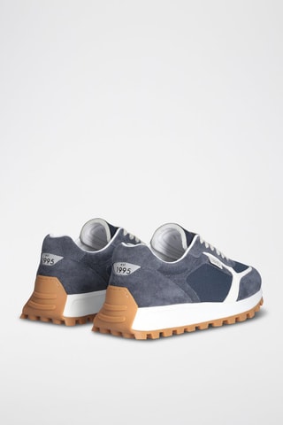 Baskets en cuir Running - Bleu marine
