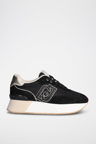 Baskets plateformes en cuir de taureau Dreamy - Noir