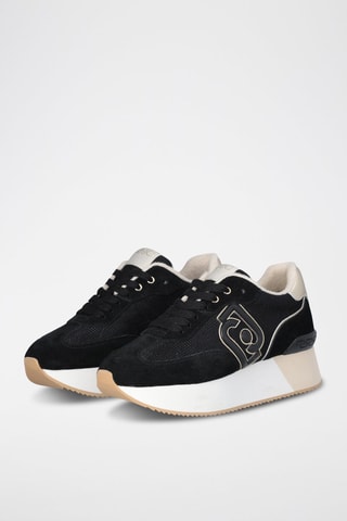 Baskets plateformes en cuir de taureau Dreamy - Noir